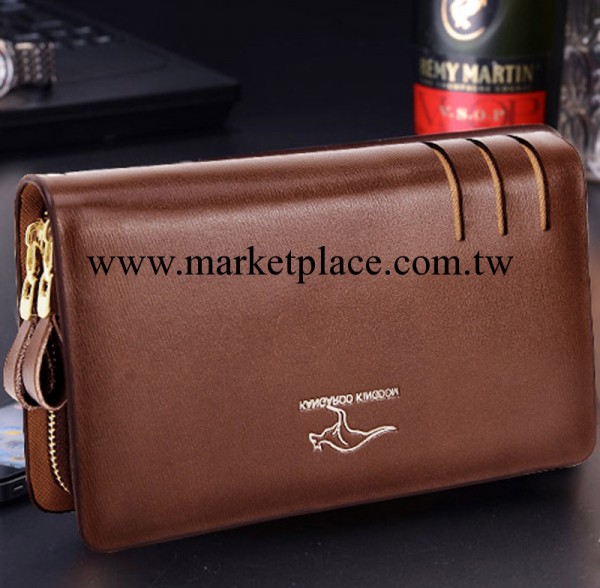 2013新款袋鼠正品真皮男士手抓包牛皮手拿包休閒商務男橫款長錢包工廠,批發,進口,代購