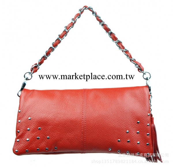 2013新款真皮頭層牛皮柳丁裝飾 輕巧手拿單肩女士包包 F009工廠,批發,進口,代購