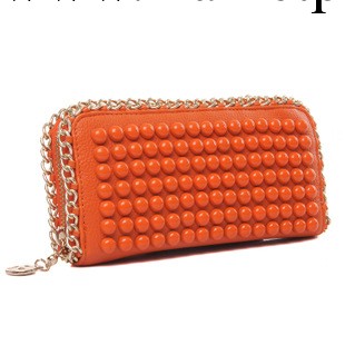 2012鐵鏈油皮韓版女包手拿包重手工穿珠鏈條女生女款錢包批發女包工廠,批發,進口,代購