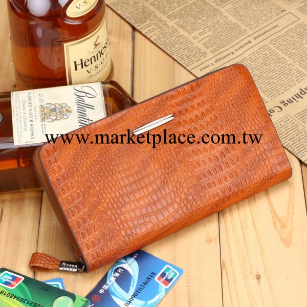 廠傢直銷    新款正品手包 男士手抓包手拿包 二層牛皮鱷魚紋工廠,批發,進口,代購