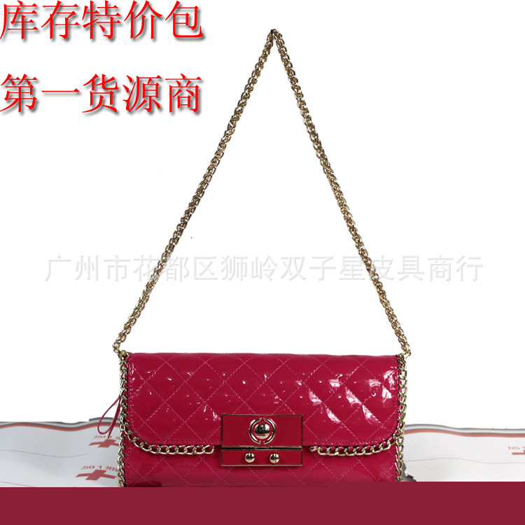 X1 批發品牌真牛皮小包廣州斜挎包流行車線菱格鏈條真皮女包工廠,批發,進口,代購