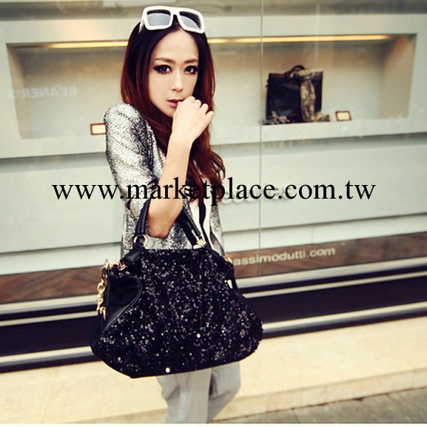 2012秋冬新款時尚歐美風亮片女包鏈條包單肩斜挎包手提包工廠,批發,進口,代購