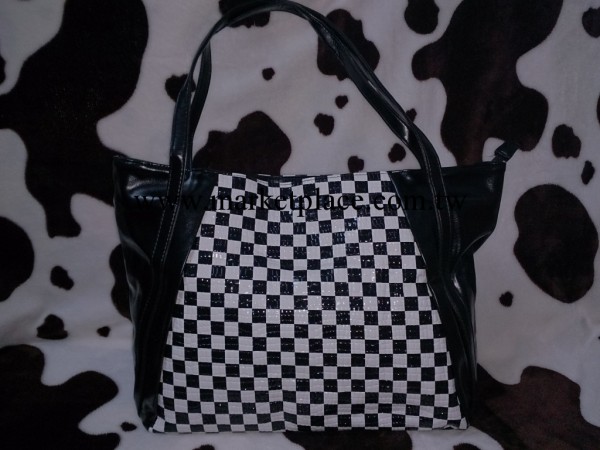 2014新款女包一件代發日韓時尚潮流拼接黑白格紋單肩手提皮女包工廠,批發,進口,代購