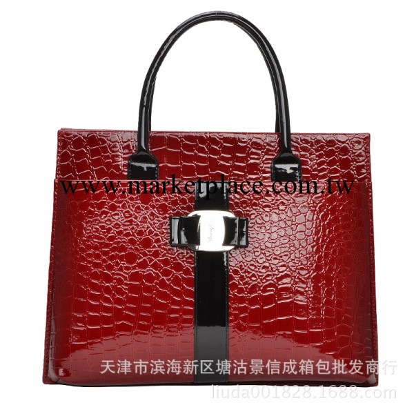 歐美品牌女包新款時尚鱷魚紋漆皮OL通勤時尚休閒女包手提包DL016工廠,批發,進口,代購