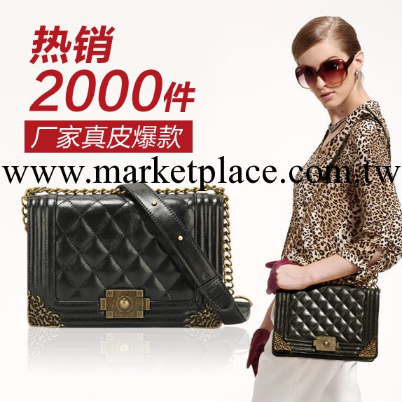 2013新款歐美小香復古鏈條真皮女包單肩斜挎郵差包大號 包包 女包工廠,批發,進口,代購