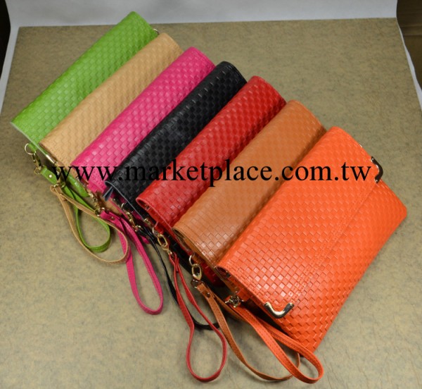 廠傢批發2013新款韓版編織紋牛皮手拿包 多功能錢包手抓包 斜挎包工廠,批發,進口,代購