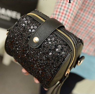 新款韓版女包手拿地雷包圓筒女士包單肩斜跨包亮片小包廠傢批發工廠,批發,進口,代購