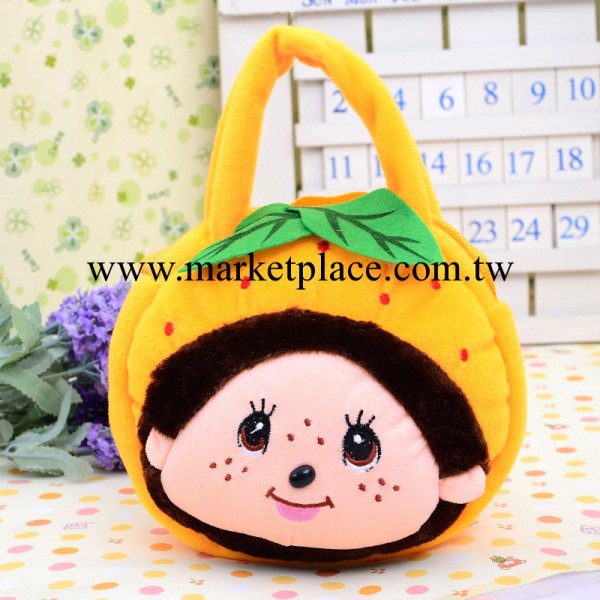 廠傢直銷蒙奇奇卡通毛絨公仔手提零錢包兒童斜挎包多色多圖案可選工廠,批發,進口,代購