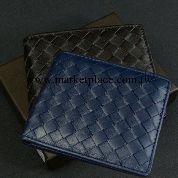 男士真皮編織錢包小羊皮手工編織錢夾短款皮夾真皮票夾批發代發工廠,批發,進口,代購