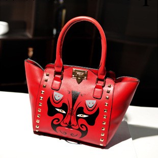 新款女包2013年潮女復古風臉譜囧包時尚鉚釘笑臉大包單肩斜跨包包工廠,批發,進口,代購