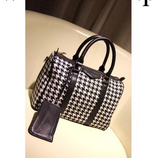 2013春夏新款英倫風歐美潮款 千鳥格女士圓桶包女包包手提斜挎包工廠,批發,進口,代購