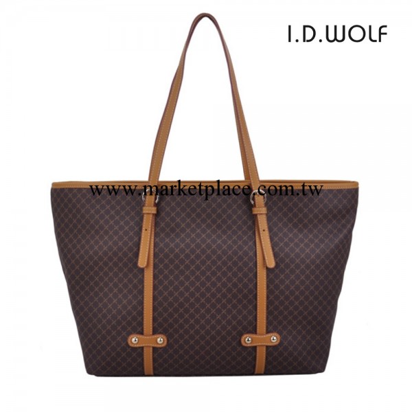 I.D.WOLF意大利神狼品牌　專櫃正品女包　咖啡色時尚手提包單肩包工廠,批發,進口,代購