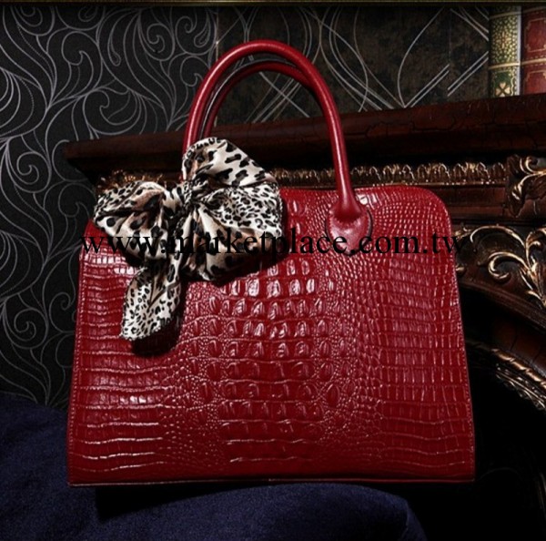 包包新款牛皮女包白領高檔大氣鱷魚紋手提包斜挎單肩復古真皮壓花工廠,批發,進口,代購