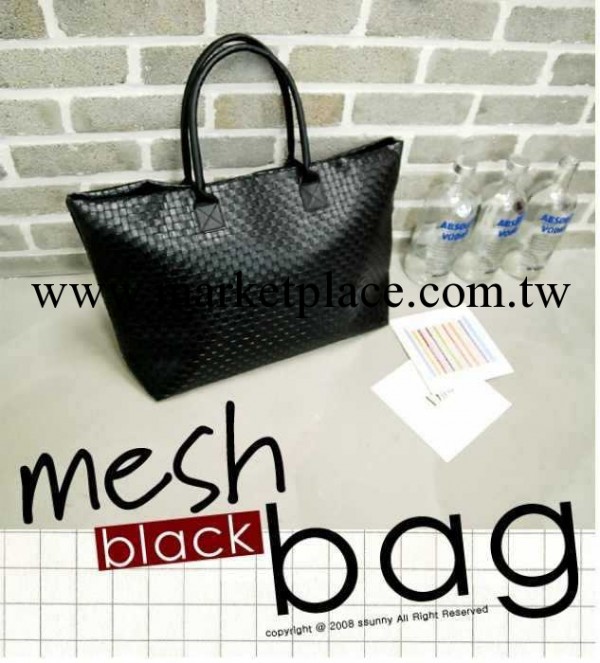 批發2014春新款時尚手提編織韓版黑休閒韓版女包手提包 廠傢直銷工廠,批發,進口,代購