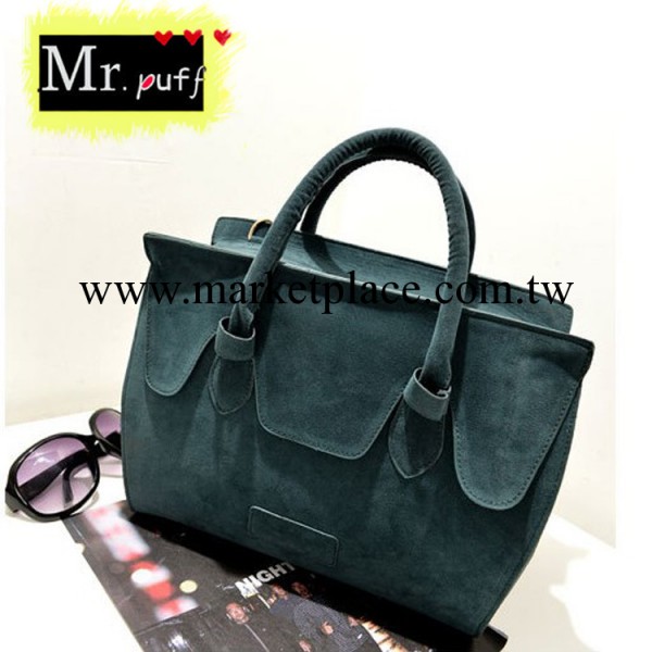 2013秋冬新款歐美磨砂皮蝙蝠包翻毛皮手提包笑臉包單肩斜跨包女包工廠,批發,進口,代購