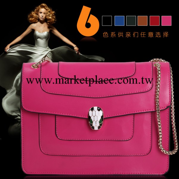 歐美大牌大S 明星款 鐵鏈時尚蛇頭真皮女包 單肩斜挎女式真皮包工廠,批發,進口,代購