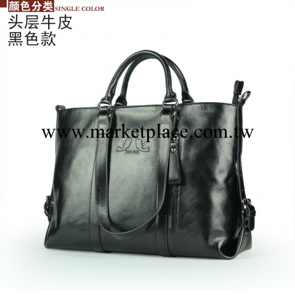 【夥拼】2014雙槍款商務頭層牛皮男包單肩手提斜挎真皮女包包9883工廠,批發,進口,代購