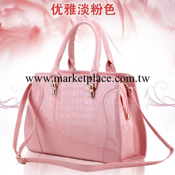 歐美女包百魅2013新款時尚亮光潮包 韓版新品鱷魚紋手提包斜挎包工廠,批發,進口,代購
