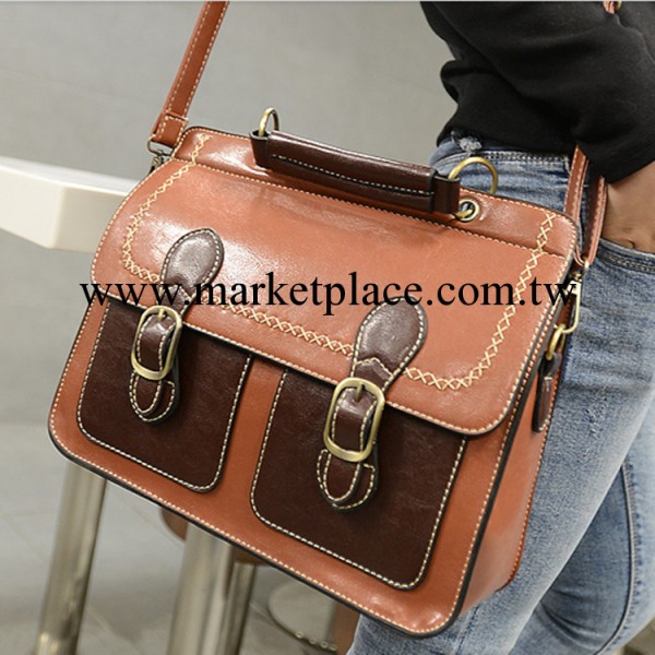 廠傢直銷新款單肩包復古風車縫線手提包單肩斜跨包女士包批發女包工廠,批發,進口,代購