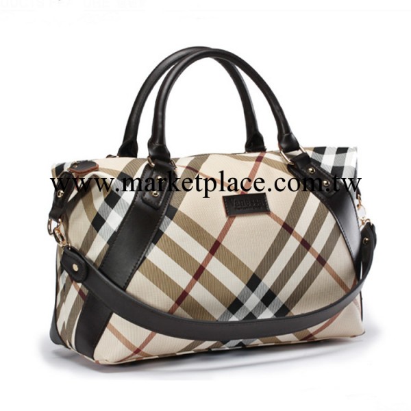 2013新款歐美時尚簡約格紋單肩包手提包真皮女包OL必備潮包斜挎包工廠,批發,進口,代購