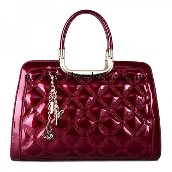 2013聖傑蘭尼新款漆皮綾格繡線手提女式包小額批發工廠,批發,進口,代購