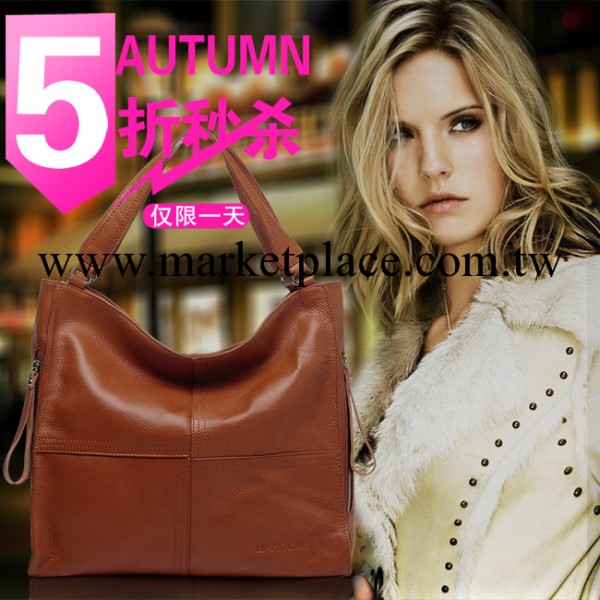 巴絡克頭層真牛皮單肩斜跨手提休閒時尚壓線豎款女包G271批發代理工廠,批發,進口,代購