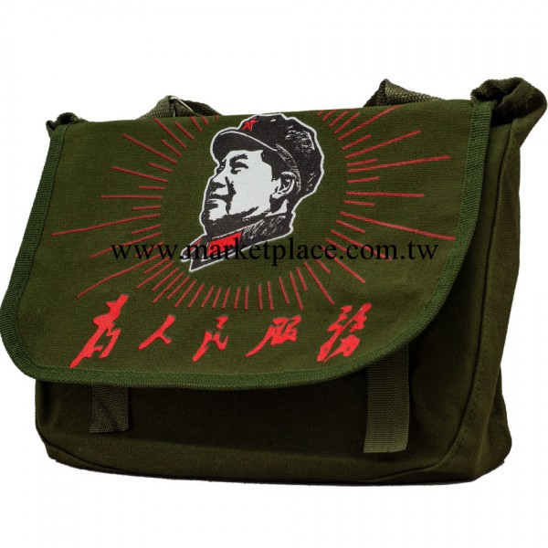 街頭休閒復古單肩斜挎包 毛澤東主席頭像為人民服務休閒紀念提包工廠,批發,進口,代購