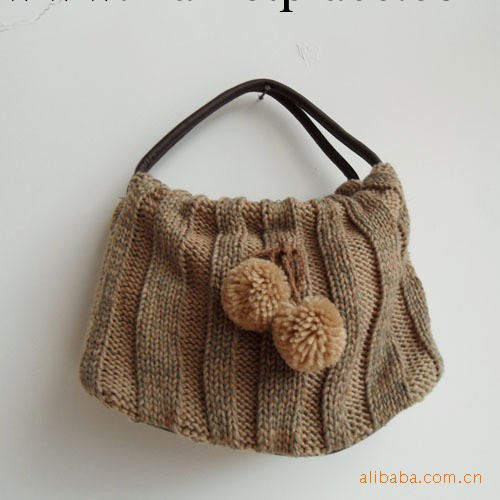 山東發貨 外貿毛線包 女毛線包 復古包包 手提包 拎包 小額工廠,批發,進口,代購