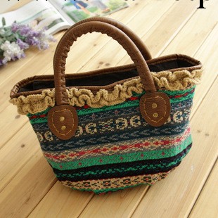雙帶 提花手提包 毛線包工廠,批發,進口,代購