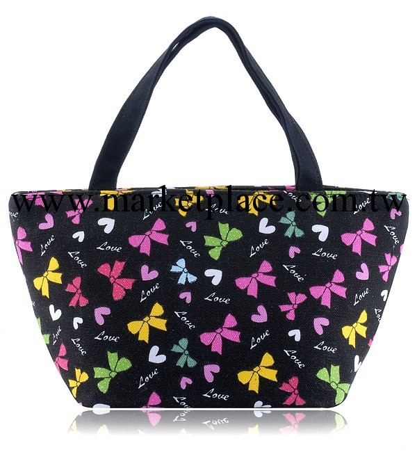 【大額專供】帆佈包便當包手提包手拎包飯盒包學生包黑色蝴蝶結工廠,批發,進口,代購