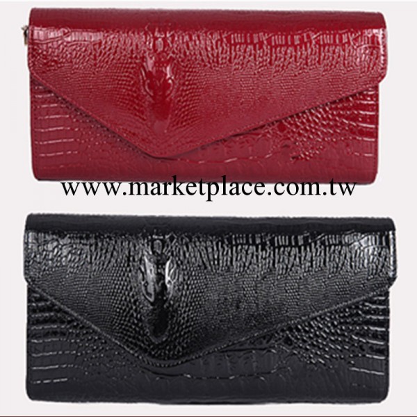 2014新款品牌真皮包 歐美大牌漆皮鱷魚紋手拿包 單肩斜挎手抓女包工廠,批發,進口,代購