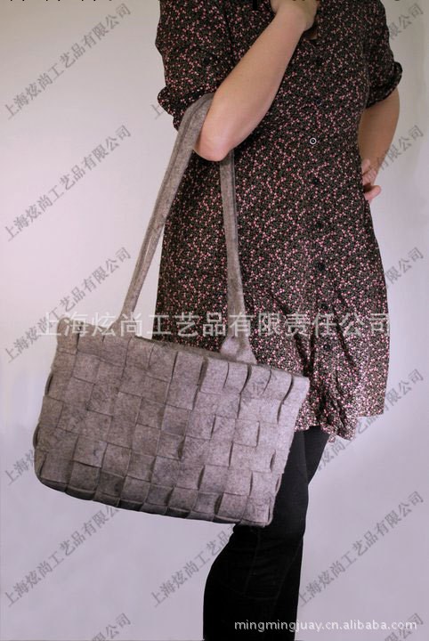 訂做各種毛氈包--多功能灰色毛氈編織手提包FELT HANDBAG工廠,批發,進口,代購