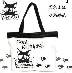 2012時尚日系貓咪環保袋/購物袋單肩手提包印花包休閒女包工廠,批發,進口,代購