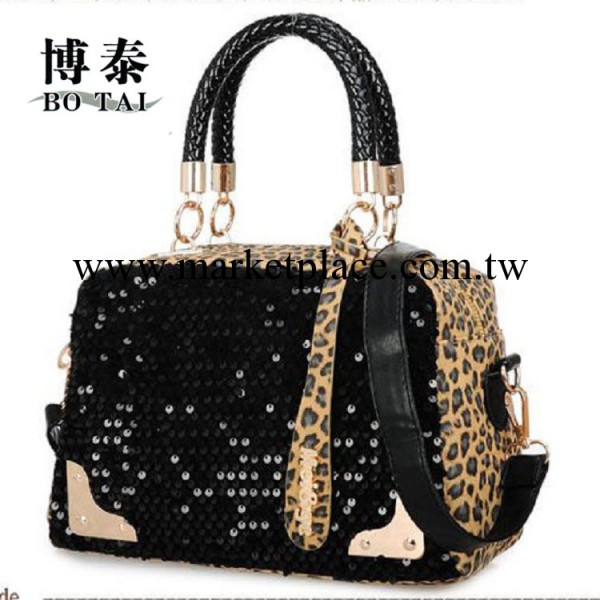 2014高檔時尚韓版潮 新款熱銷女式手提豹紋包 亮片韓版女單肩包包工廠,批發,進口,代購