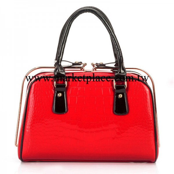 新款鱷魚紋女包 亮面鋼夾包 定型手提包 單肩斜跨包工廠,批發,進口,代購