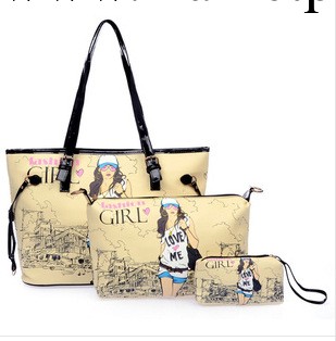 2013爆款韓版風美女三件套 單肩斜跨手提包女包潮包包 廠傢批發工廠,批發,進口,代購