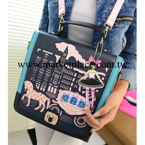 秋冬新款雙肩包時尚鏤空單肩手提女包歐美時尚大牌單肩包廠傢批發工廠,批發,進口,代購