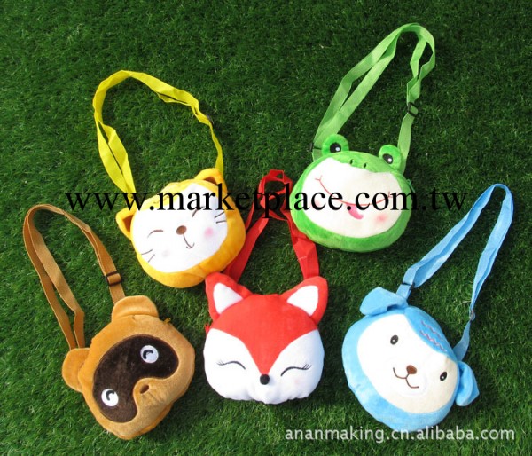 廠傢直銷卡通浣熊狐貍等優質的漢堡系列毛絨單肩斜挎包工廠,批發,進口,代購