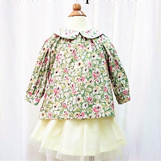 2014春裝新款 韓國童裝 女童田園風 可愛碎花 娃娃衫兒童襯衫批發・進口・工廠・代買・代購