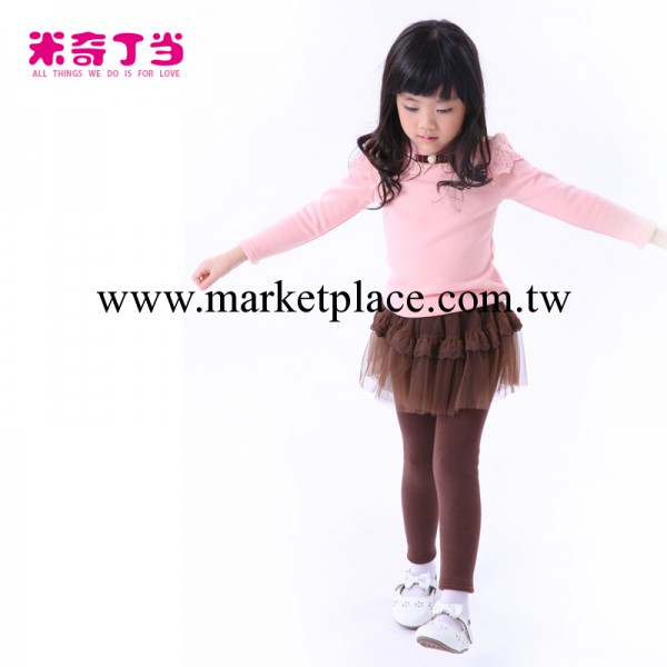 品牌品質童裝 2013秋冬女童裝新款兒童網紗假兩件打底裙褲1312638工廠,批發,進口,代購