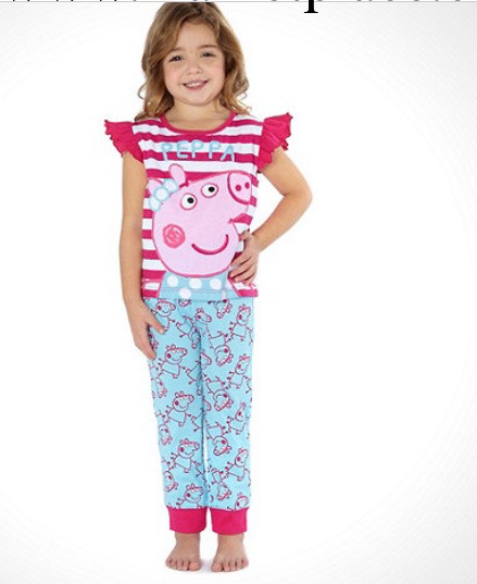 外貿原單童裝peppa pig 兒童純棉卡通短袖傢居套裝  小童套裝批發・進口・工廠・代買・代購