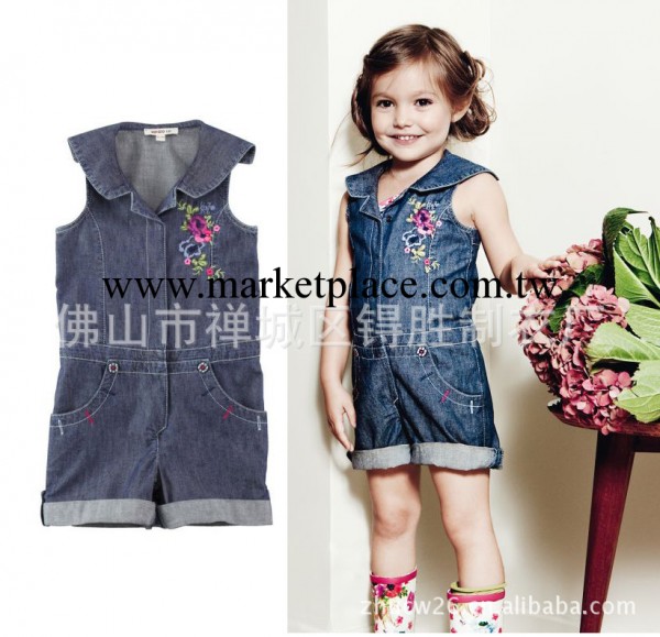 2013夏裝女童短袖牛仔連身褲品牌牛仔童裝3119工廠,批發,進口,代購