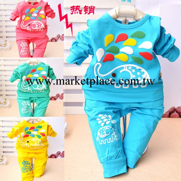 童裝嬰幼兒1-3歲寶寶 春秋款大象套裝糖果色休閒套裝寶寶服K238工廠,批發,進口,代購