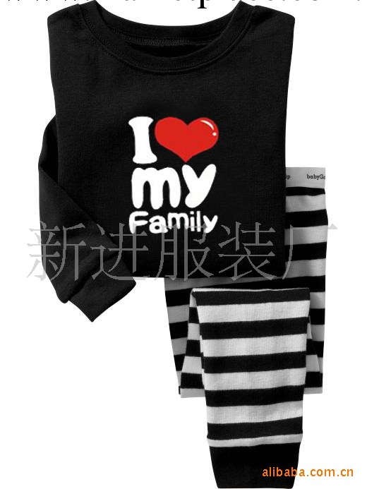 Gapbaby純棉長袖傢居服外貿童裝ILOVEMYFAMILY童睡衣套裝7142工廠,批發,進口,代購