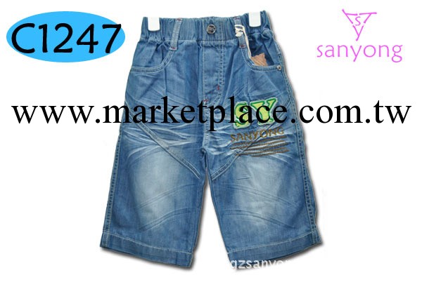 供應外貿童裝/童褲—sanyong品牌男童牛仔直筒中褲C1247#工廠,批發,進口,代購