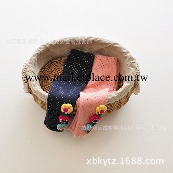女童印圓點三朵小花不倒絨內搭褲 加絨加厚 很美哦  039工廠,批發,進口,代購