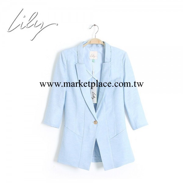 YY-192 2013秋季新款 L@ILY棉麻單口假口袋7分袖女式小西服工廠,批發,進口,代購