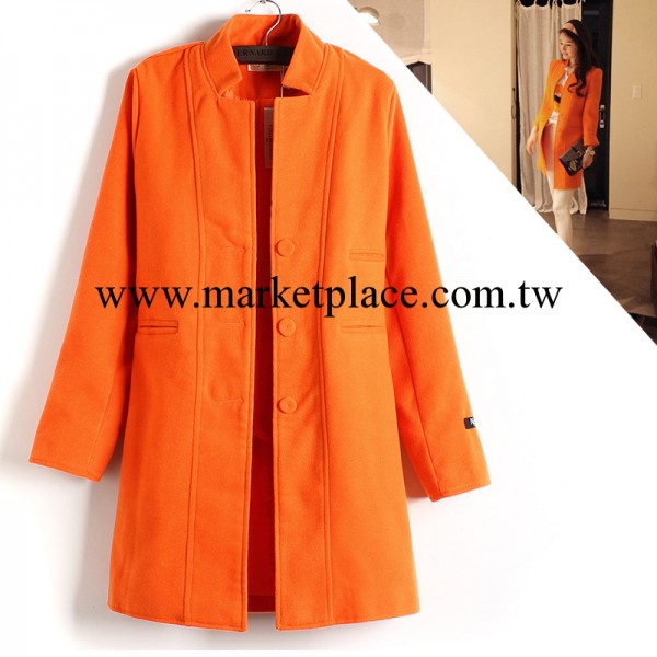 T0592  2013秋冬新款韓版女裝外套 高品質女式羊絨大衣風衣批發工廠,批發,進口,代購