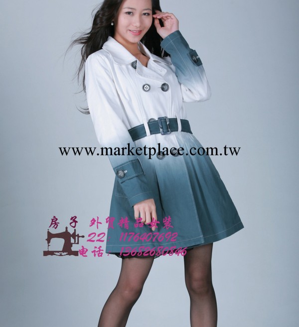 特批促銷 反季清倉歐美外貿*經典漸變*雙排扣女式風衣大衣Q064工廠,批發,進口,代購