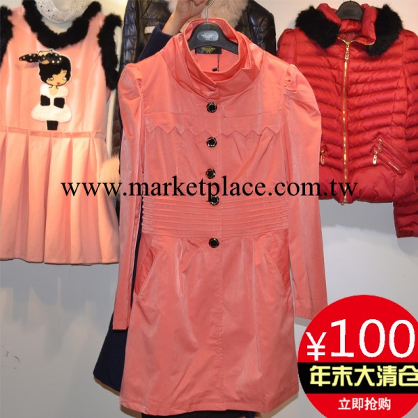 香港品牌清倉特價2014春秋款 韓版女士風衣立領中長款外套8871工廠,批發,進口,代購